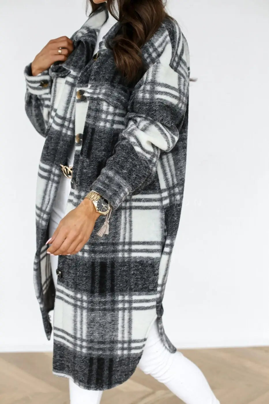 Warm Checked Coat Jacket