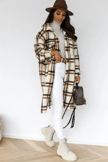 Warm Checked Coat Jacket