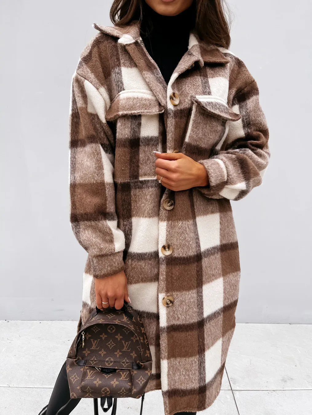 Warm Checked Coat Jacket