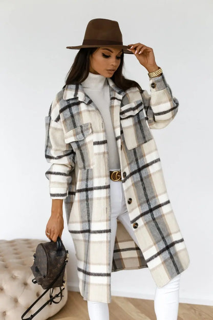 Warm Checked Coat Jacket