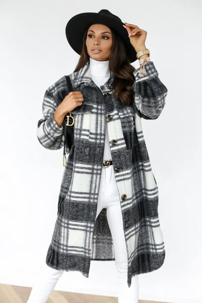 Warm Checked Coat Jacket