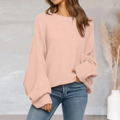 Women's Lantern Sleeve Knit Sweater – Y2K Crochet Pullover