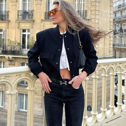 Cropped Bomber Jacket